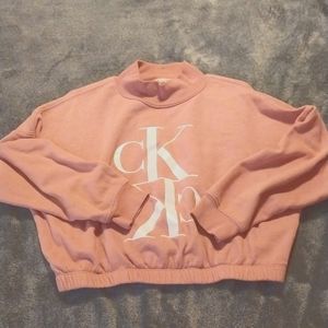 Women's cropped Calvin Klein pink sweater